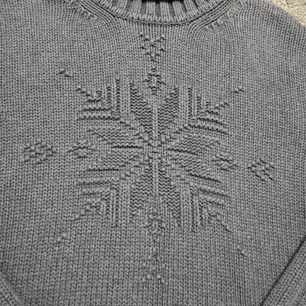 Ralph Lauren Turtleneck Chunky Knit Sweater Womens M Petite Monochrome Snowflake - Picture 5 of 13